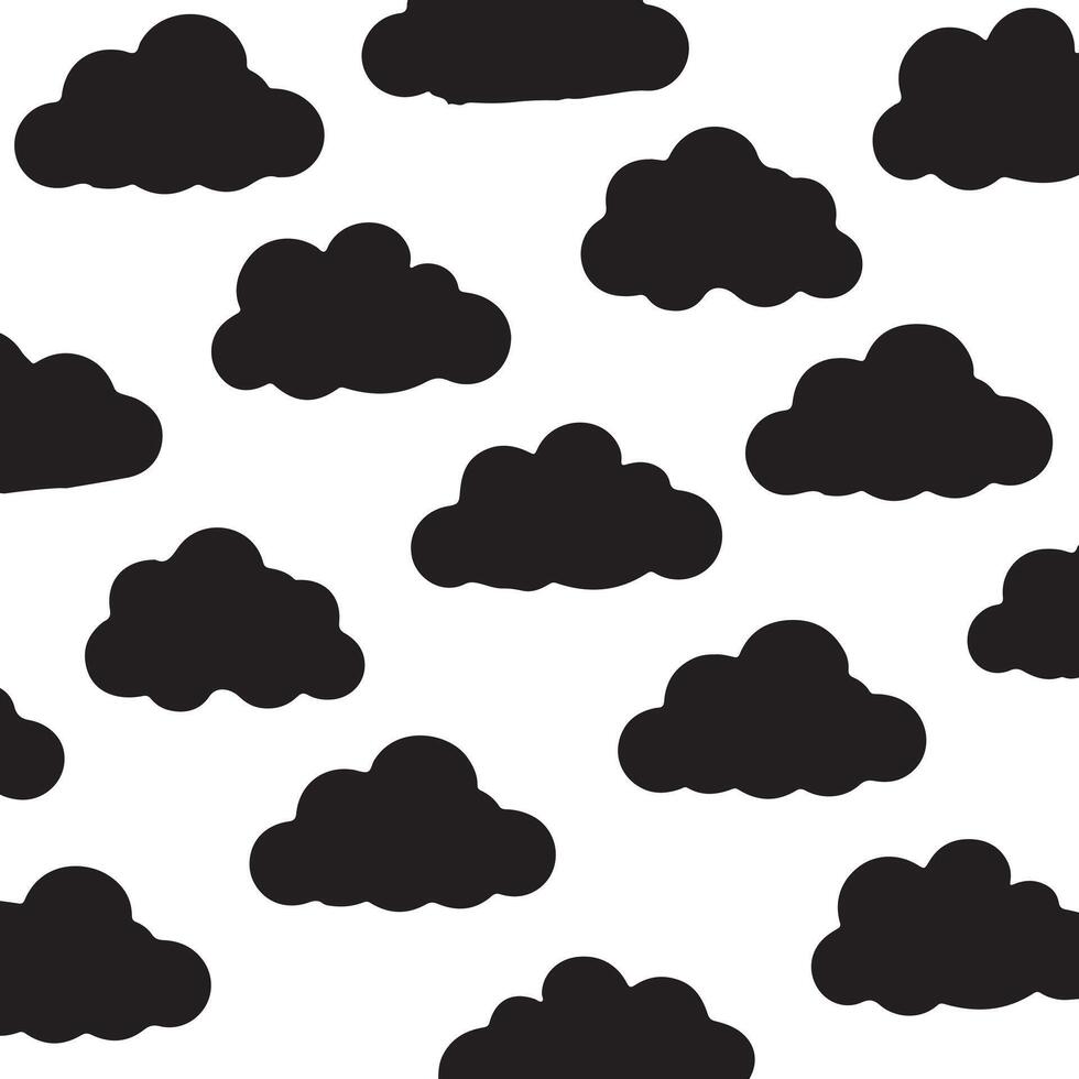 A Black and White Cloud Pattern vector
