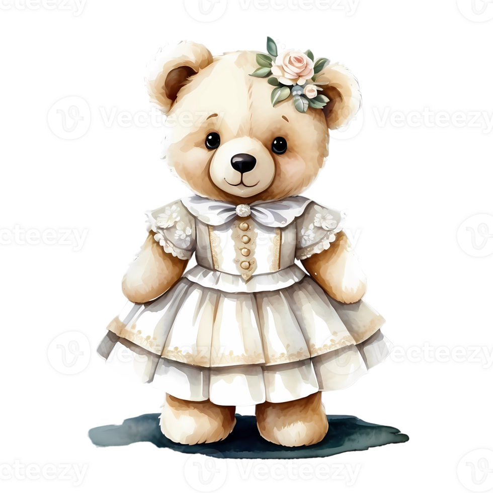Watercolor Teddy Bear transparent png
