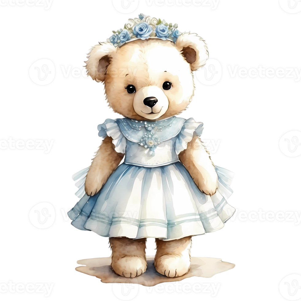 Aquarell Prinzessin Teddy Bär Clip Art. png