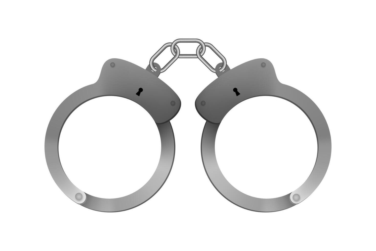 Police handcuffs. Illustration of arrest of a perpetrator. vector