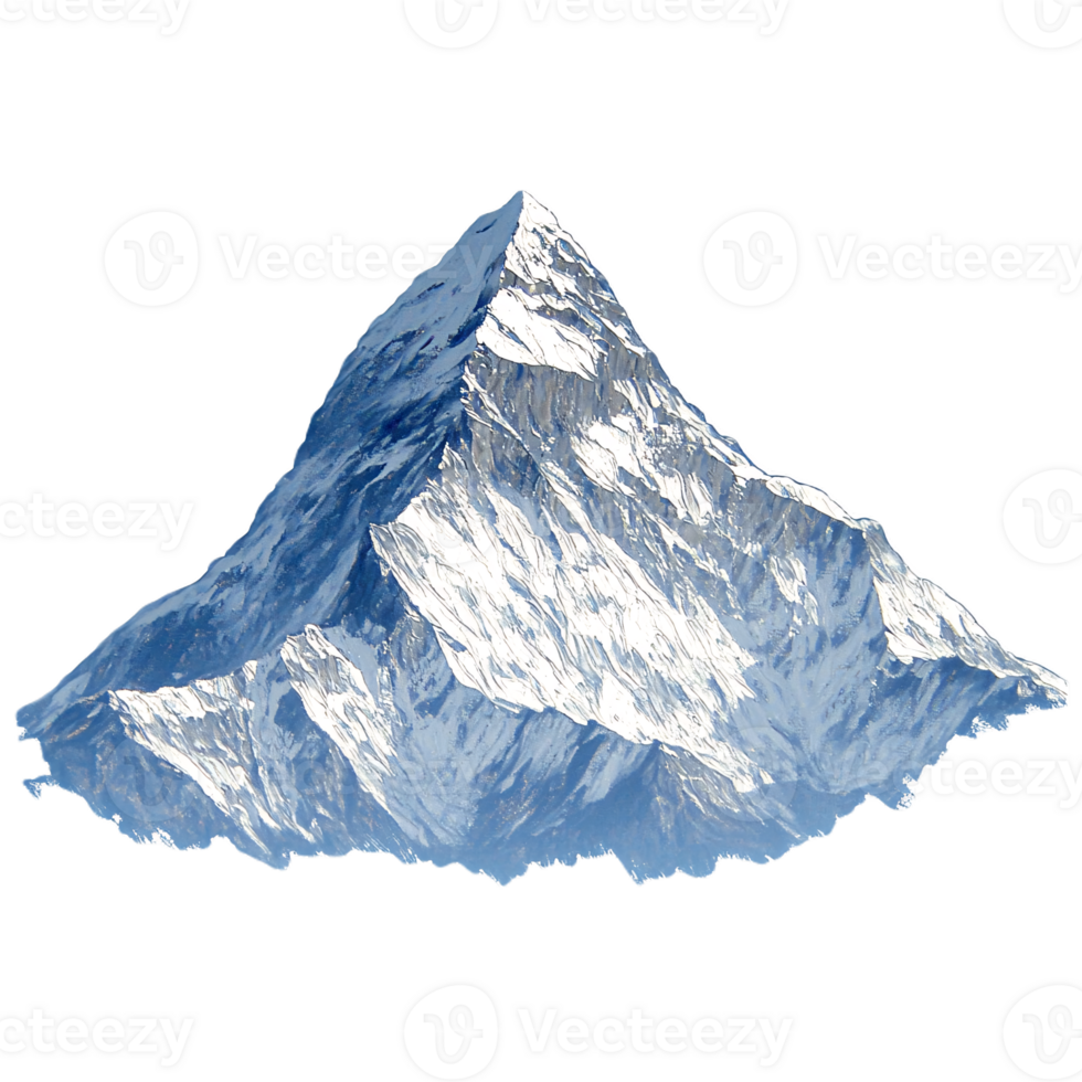 Majestic snow capped mountain peak isolated transparent background png