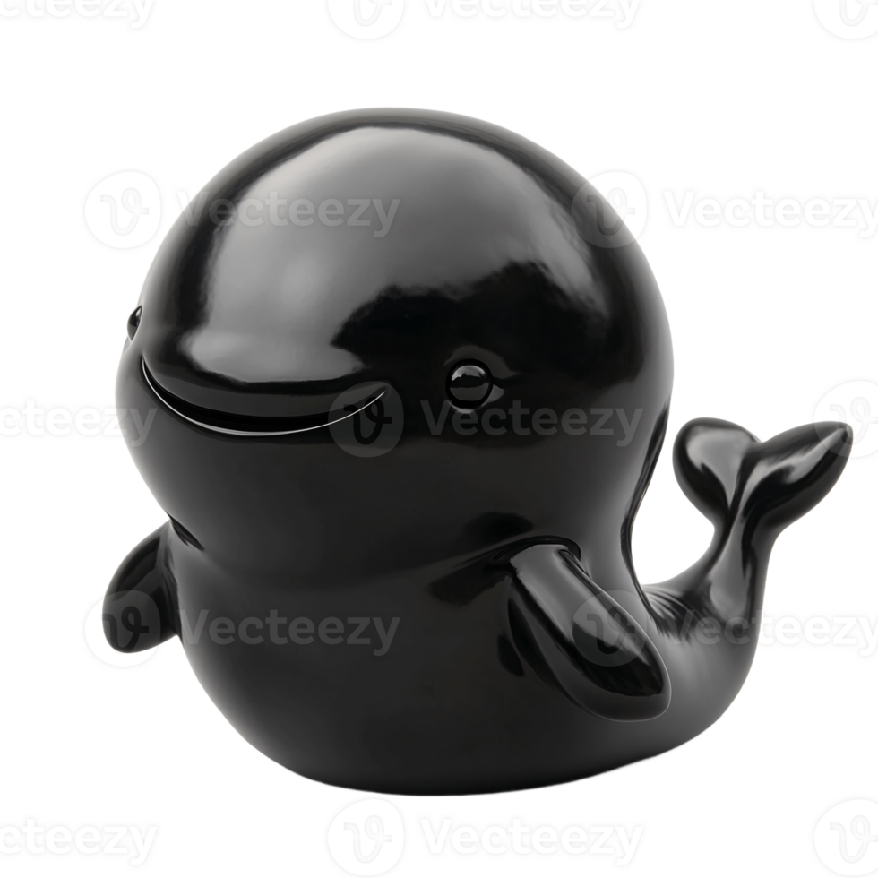 Cute Black Whale Figurine Ocean Animal Toy Decoration Kids Room Nursery png