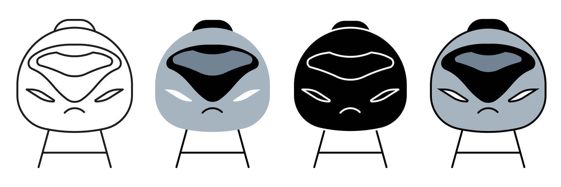 Train in different styles. Public transport. Train. Illustration of public transport. vector