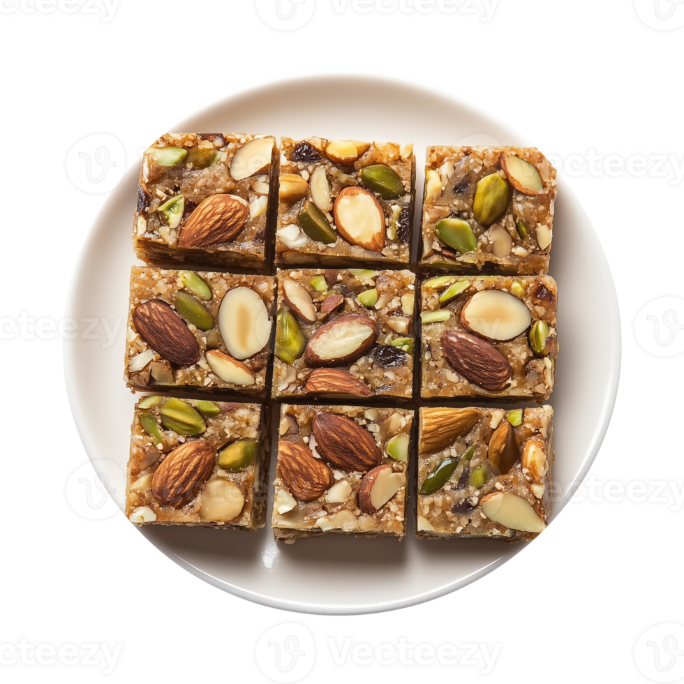 Unique Khajoor Dry Fruits Burfi with Anjeer and Mawa Isolated on Transparent Background Ideal for Food Photography and Branding. png