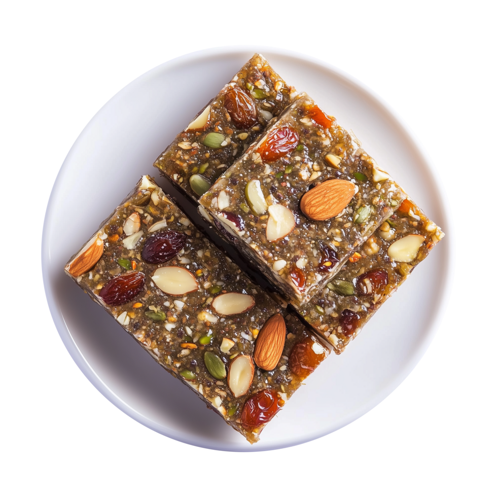 Delicious Khajoor Burfi with Almonds and Mixed Nuts Isolated on Transparent Background Great for Food Marketing and Advertising. png