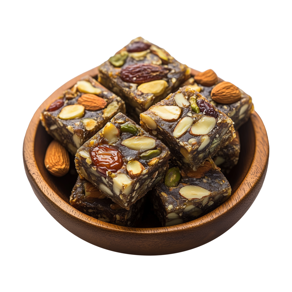 Delightful Khajoor Burfi with a Mix of Dry Fruits Isolated on Transparent Background Perfect for Social Media Marketing and Promotions. png