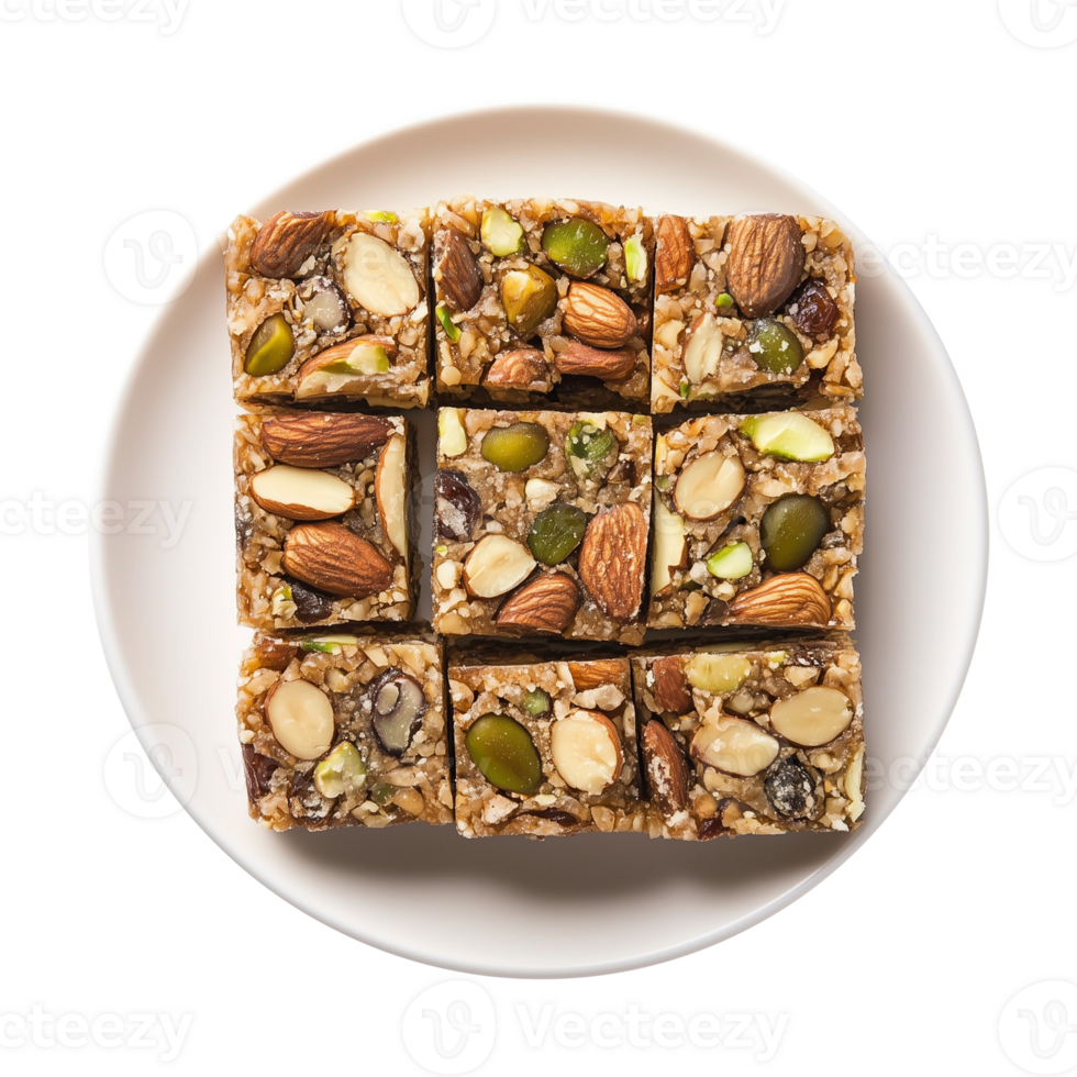 Gourmet Khajoor Burfi Featuring Dates and an Assortment of Nuts Isolated on Transparent Background Great for Social Media Engagement. png