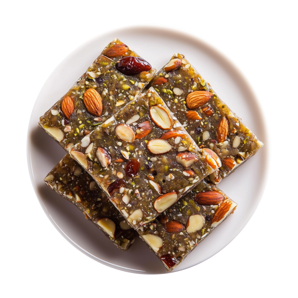 Flavorful Khajur Barfi with Cashew Nuts and Anjeer Isolated on Transparent Background Ideal for Food Promotion and Branding Strategies. png