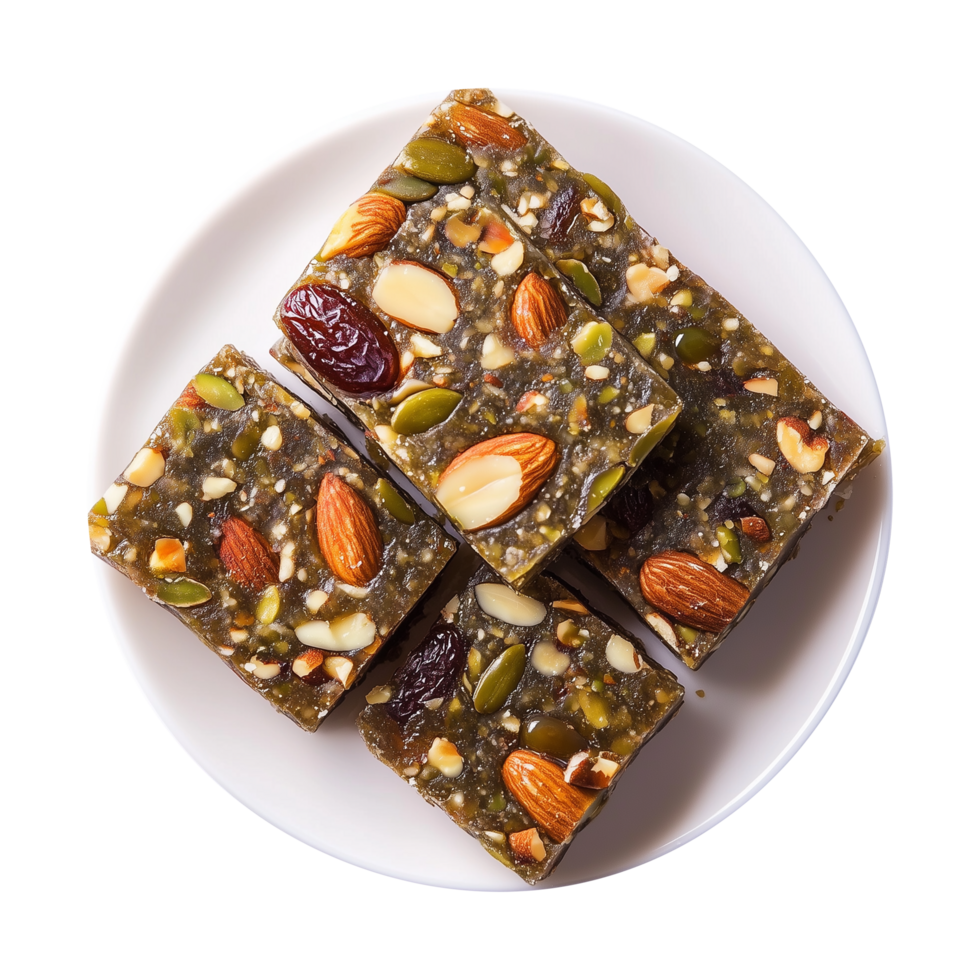 Nutritious Khajoor Dry Fruits Burfi Made of Dates, Cashews, and More Isolated on Transparent Background Ideal for Marketing Campaigns. png