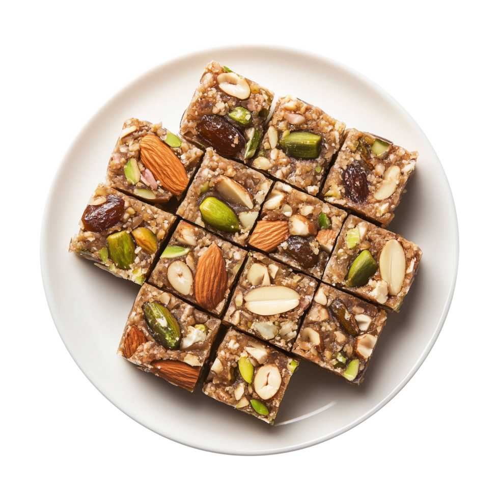 Rich and Flavorful Khajur Barfi Loaded with Nuts Isolated on Transparent Background Ideal for Decorative Displays and Social Media Posts. png