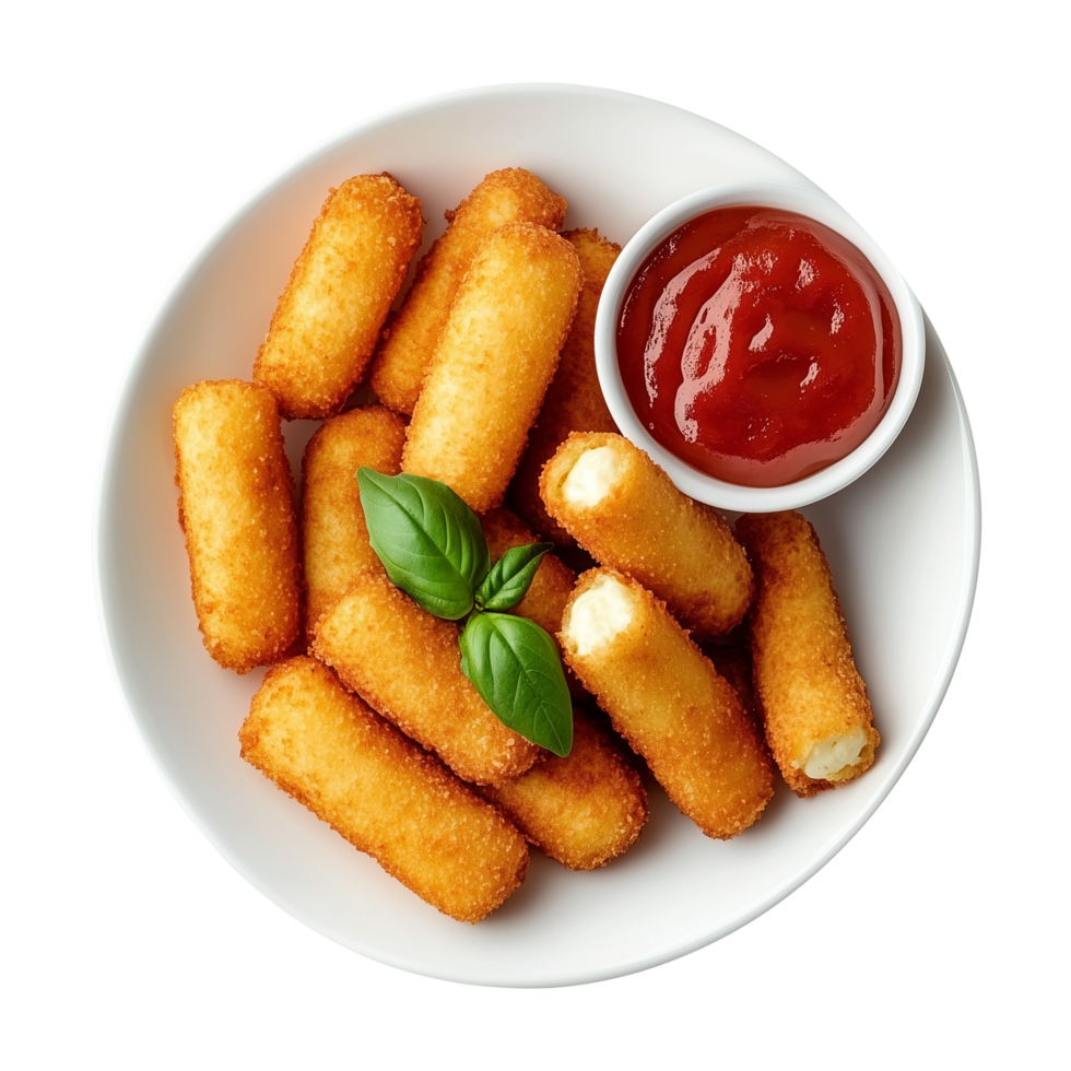 Crispy Kroket Mozzarella Fried Sticks Isolated on Transparent Background Perfect for Engaging Social Media Posts and Delicious Marketing Strategies png