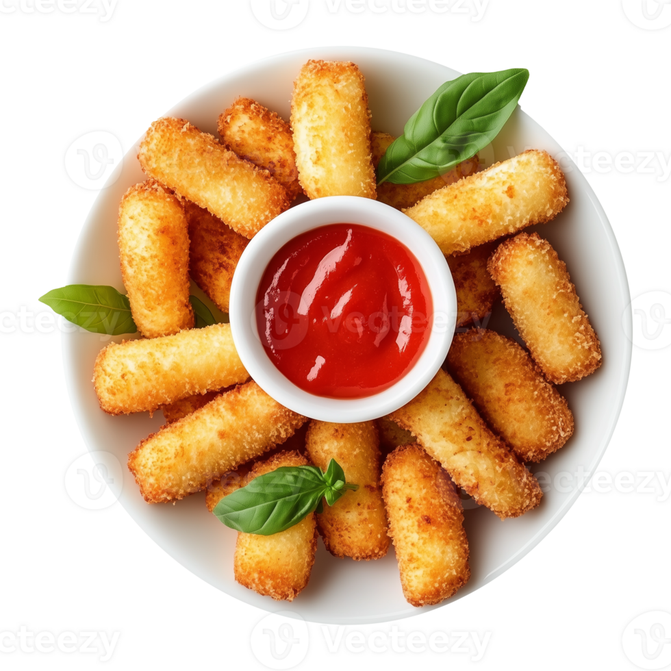 Savory Kroket Mozzarella Fried Sticks Isolated on Transparent Background Ideal for Food Branding, Marketing Campaigns, and Decorative Product Displays. png