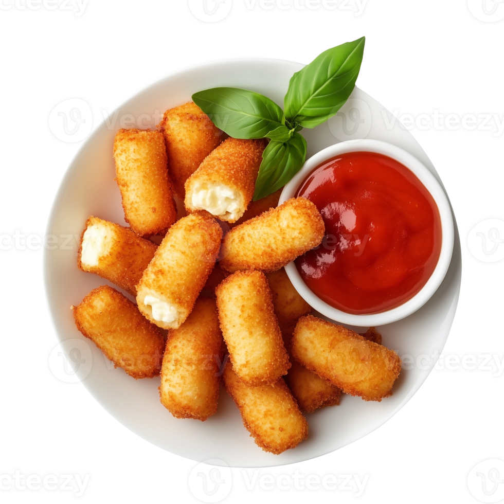 Appetizing Kroket Mozzarella Fried Sticks Isolated on Transparent Background Great for Product Branding, Decorative Campaigns, and Food Photography. png