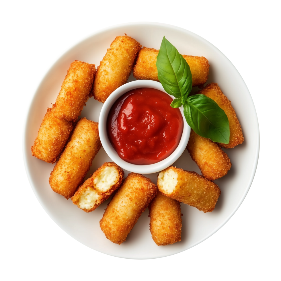 Golden-Brown Kroket Mozzarella Fried Sticks Isolated on Transparent Background Great for Creative Food Promotions, Product Covers, and Delicious Marketing Graphics. png
