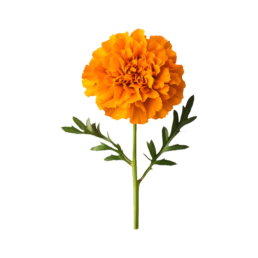 Luminous Orange Marigold Flower Isolated on Transparent Background Great for Social Media Campaigns, Product Covers, and Banners. png