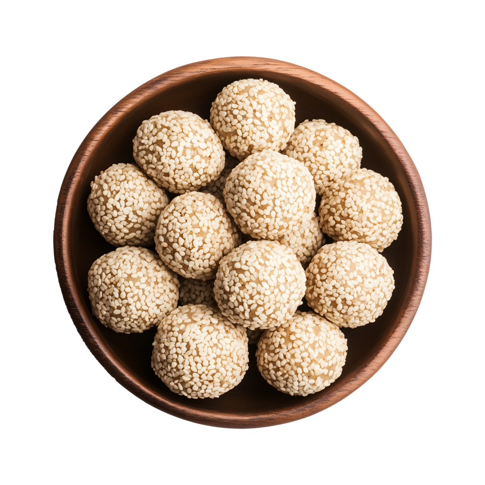 Healthy Tilgul Laddu Made with Peanuts, Gud, and Sesame, Isolated on a Transparent Background for Decorative Promotions and Marketing Use. png