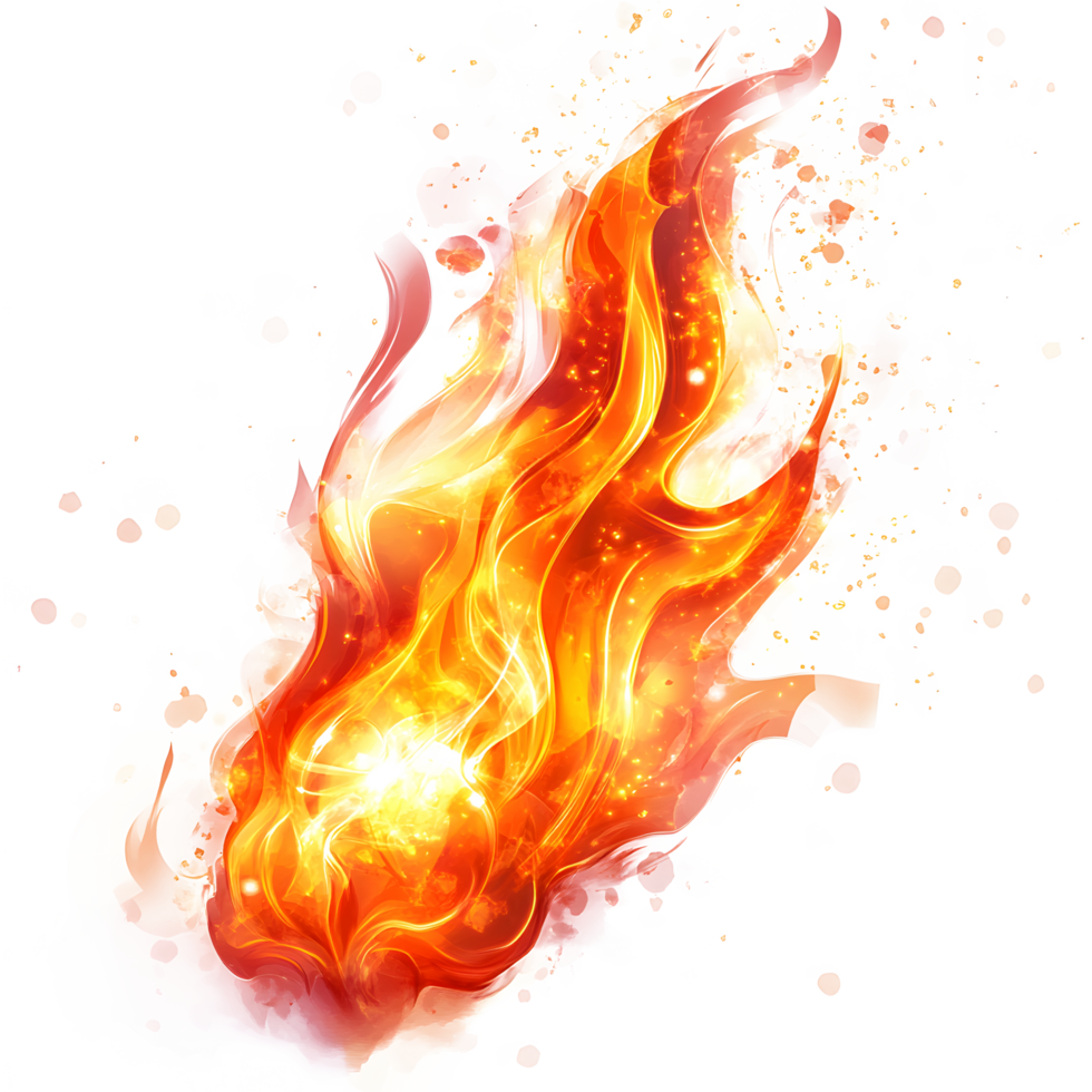 Realistic Fire Flame Render Isolated on Transparent Background Great for Visual Marketing and Decorative Use. png