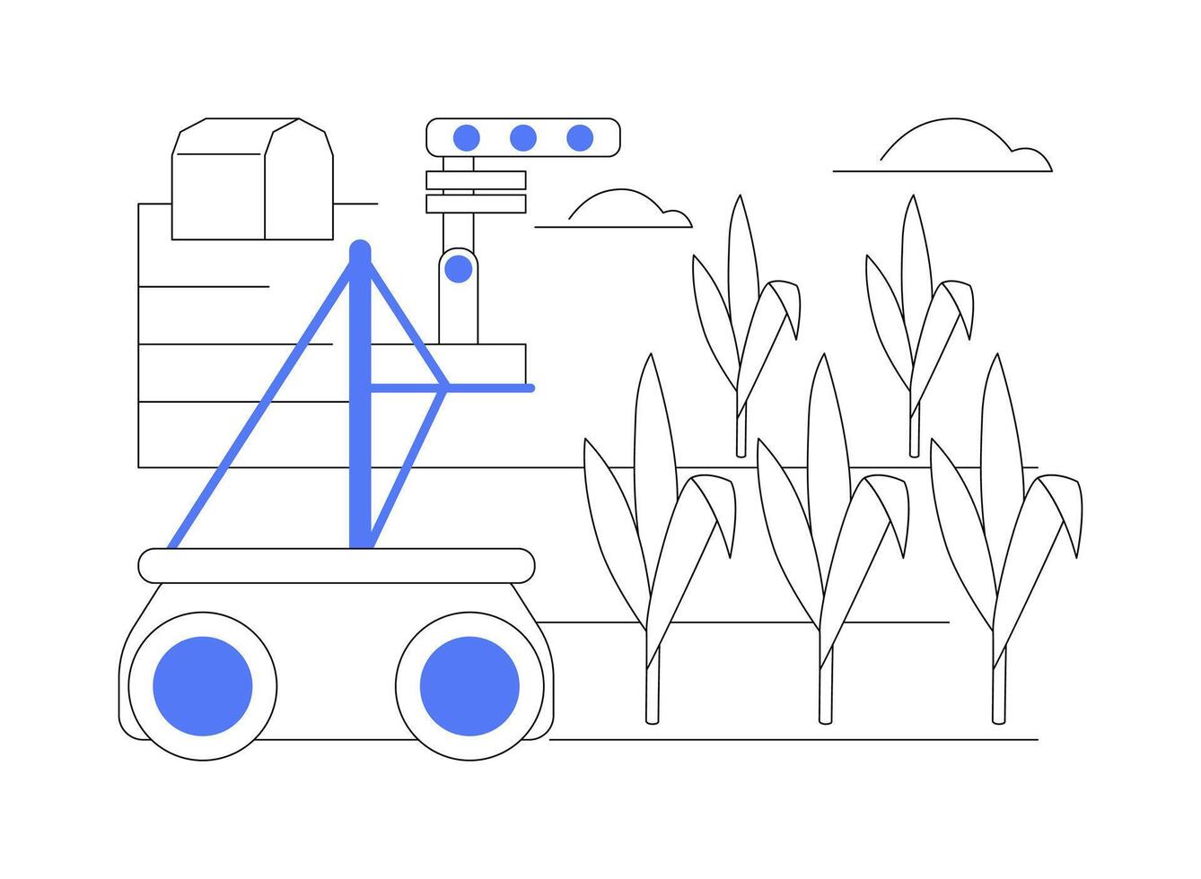 Phenotyping robots isolated cartoon illustrations. vector