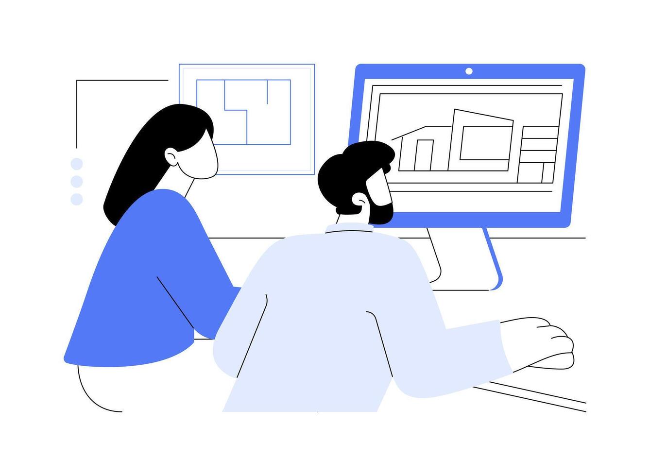 Architecture software isolated cartoon illustrations. vector