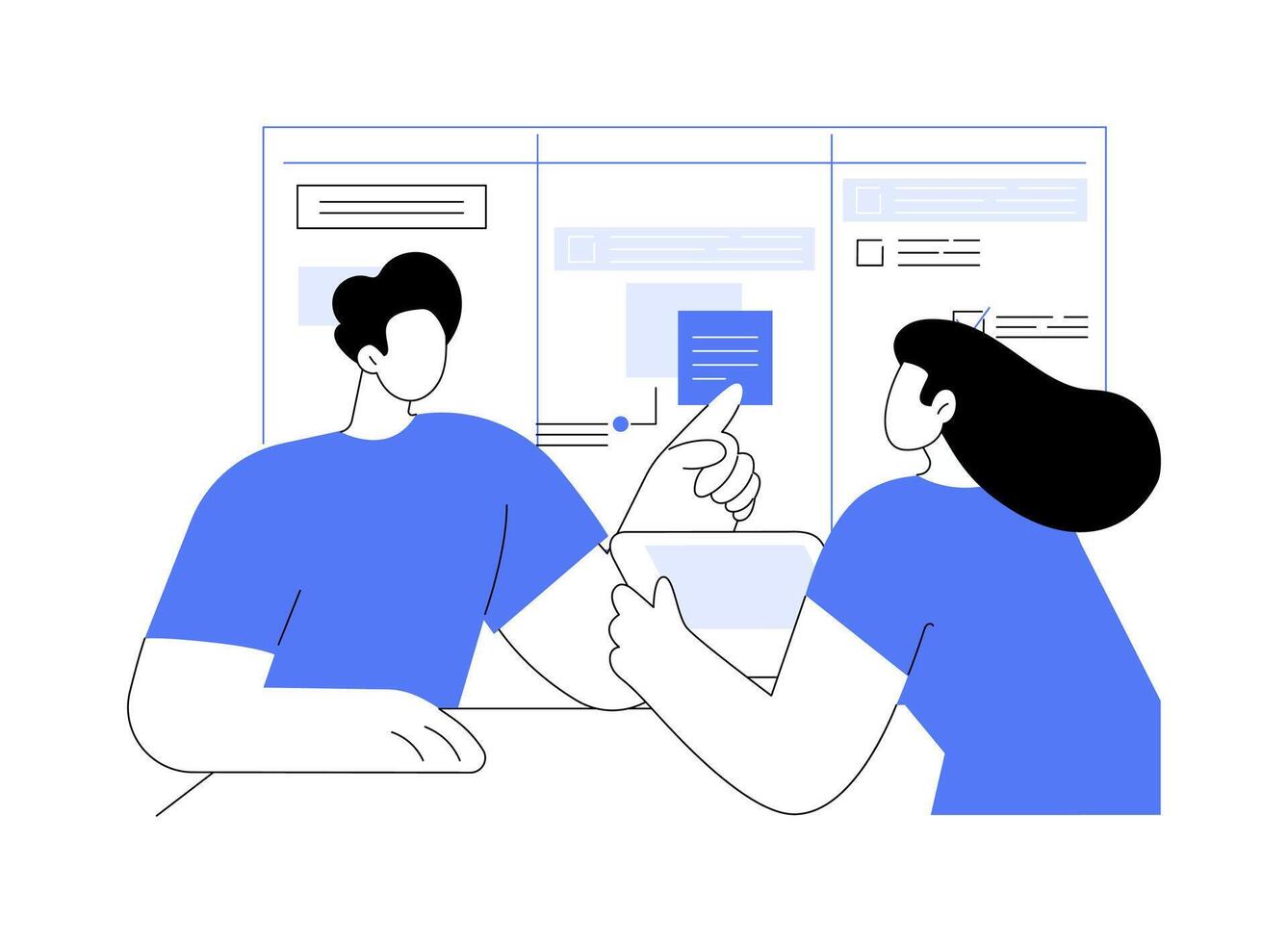 Project management software isolated cartoon illustrations. vector