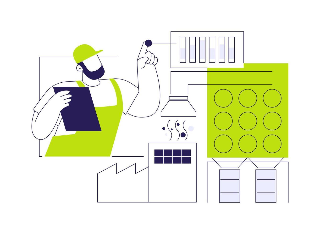 Industrial dust and mist collector abstract concept illustration. vector