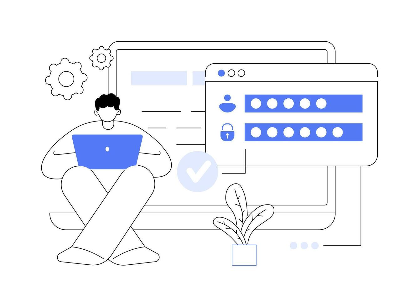 Log in isolated cartoon illustrations. vector