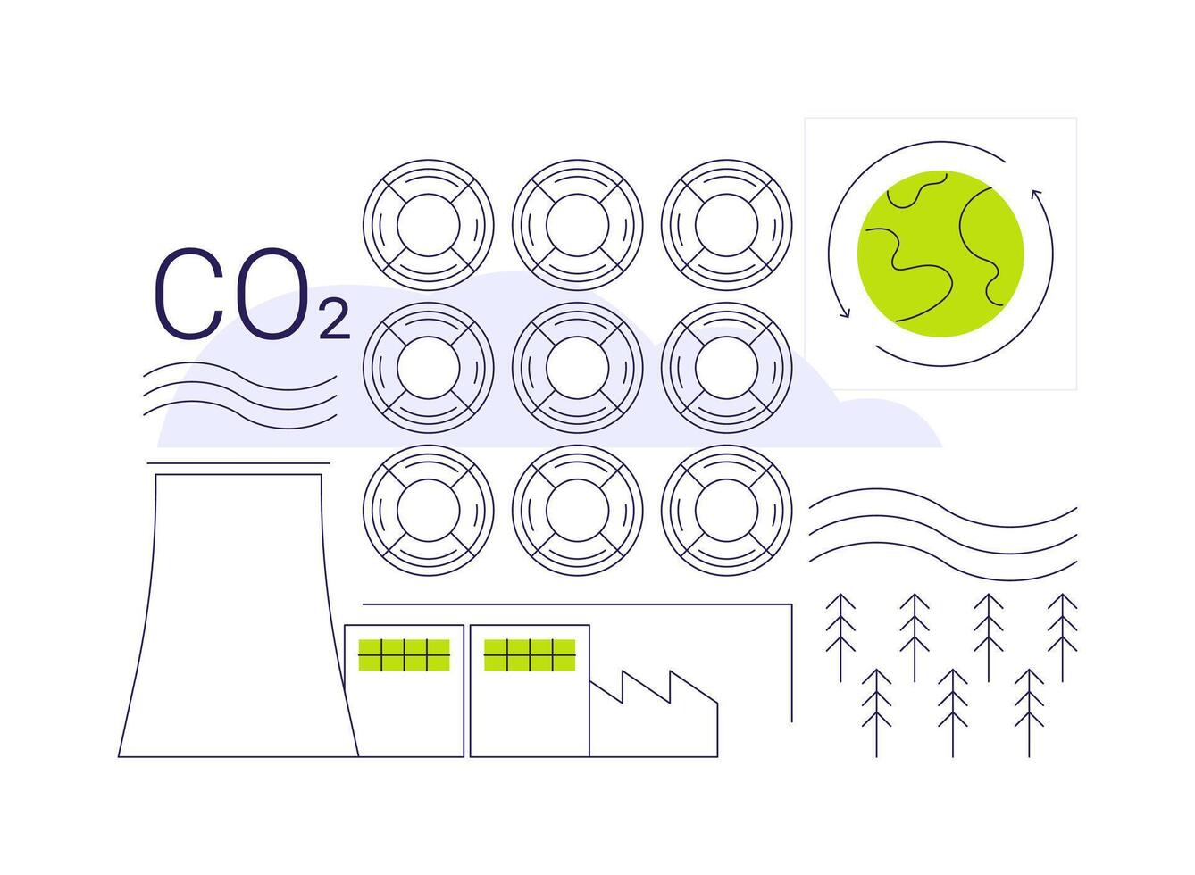 Carbon capture abstract concept illustration. vector