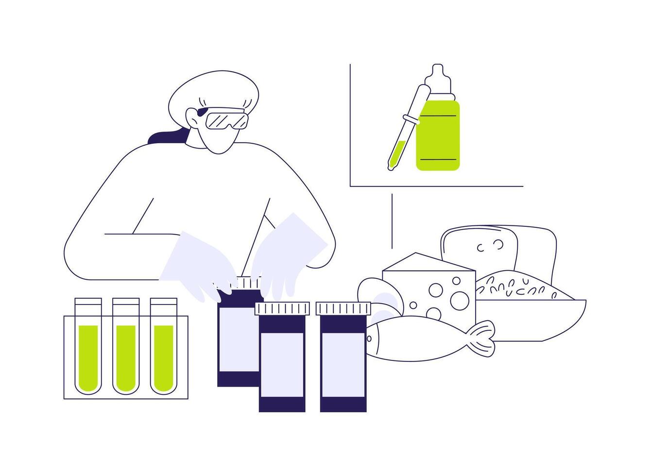 Adding food preservatives abstract concept illustration. vector