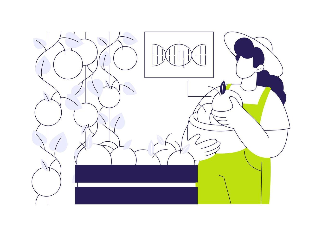 Growing GMO products abstract concept illustration. vector