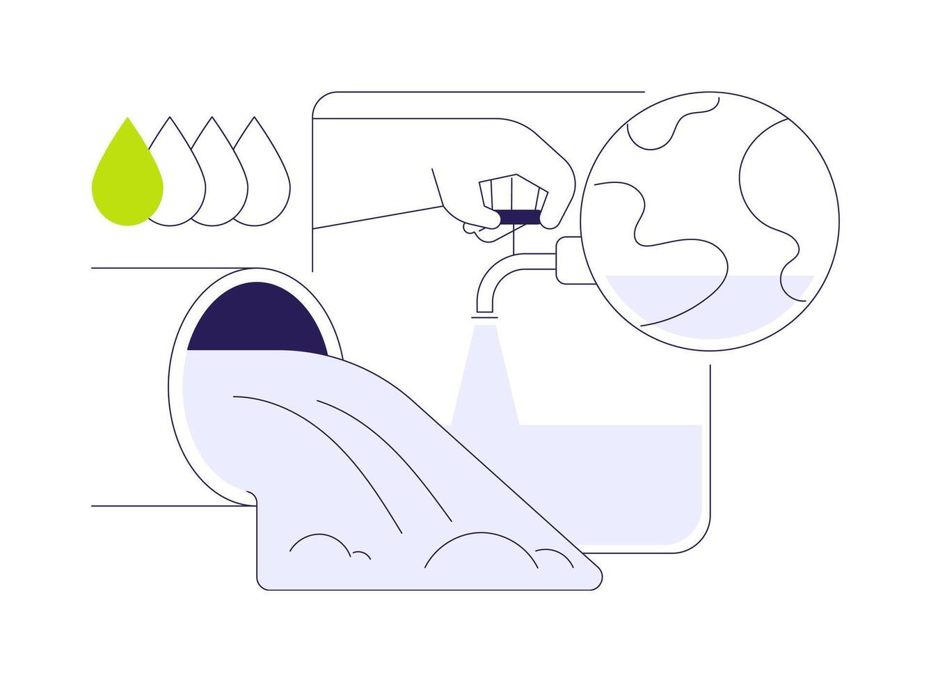 Fresh water overuse abstract concept illustration. vector