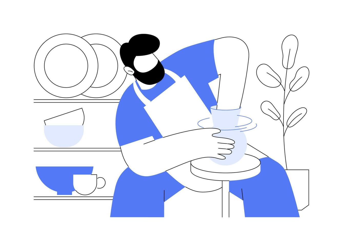 Pottery isolated cartoon illustrations. vector