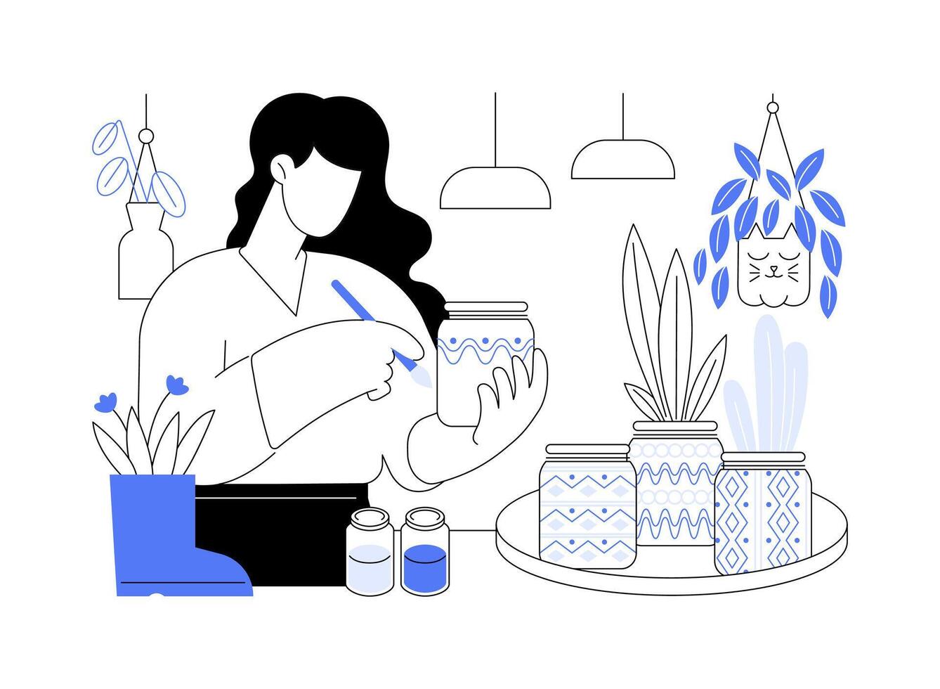 DIY pots isolated cartoon illustrations. vector