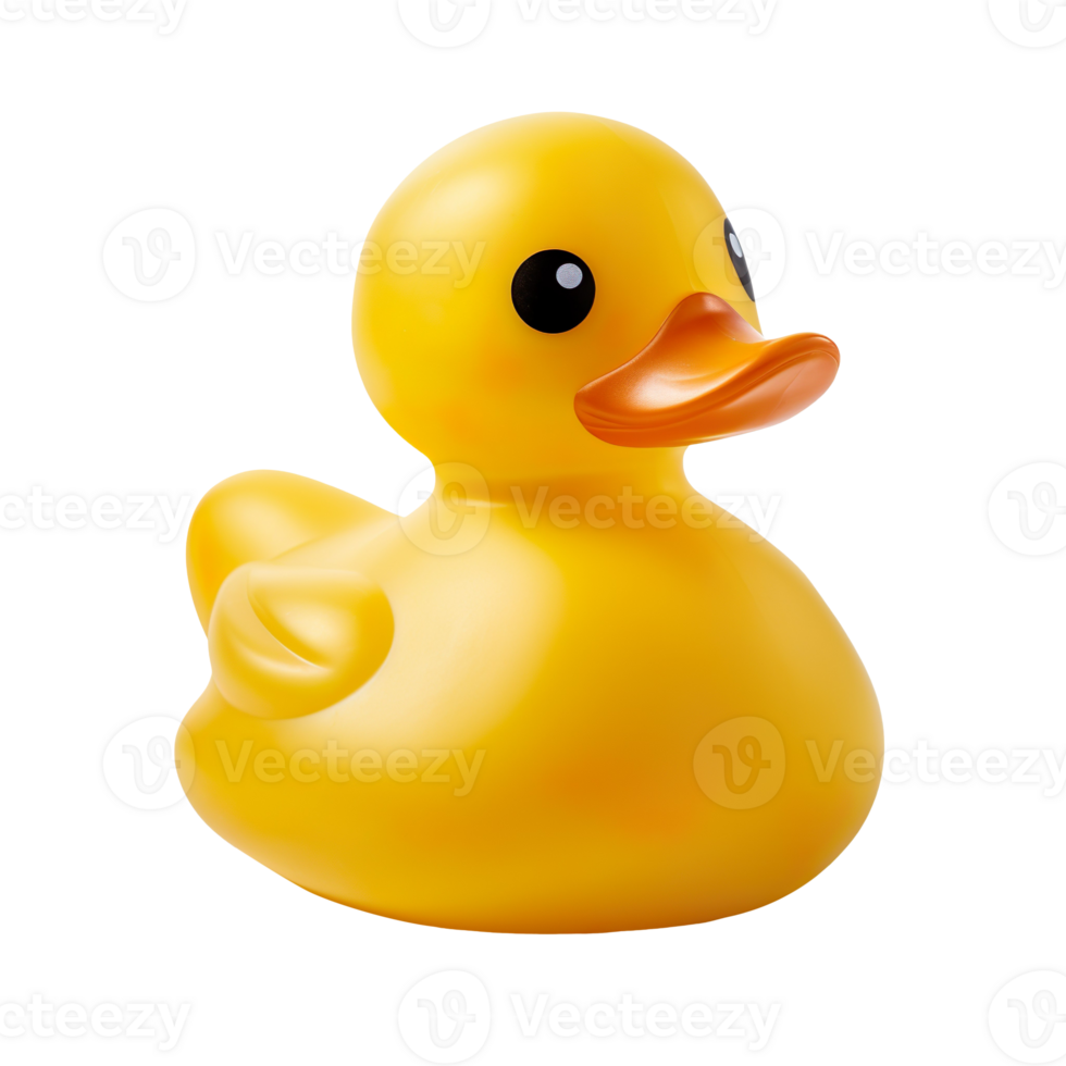 a cute yellow duck isolated on transparent background png