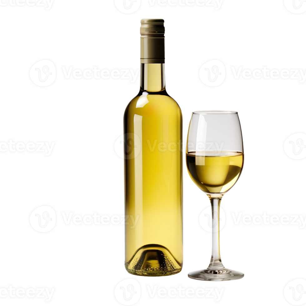 a bottle of white wine isolated on transparent background png