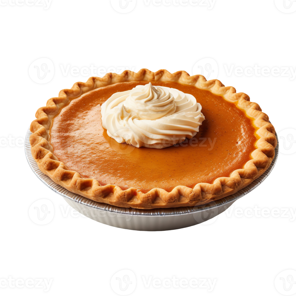 a full pumpkin pie isolated on transparent background png