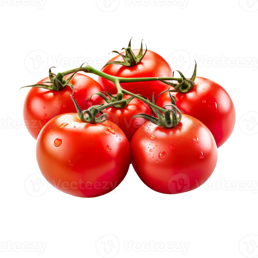 a bunch of ripe juicy red tomatoes isolated on transparent background png