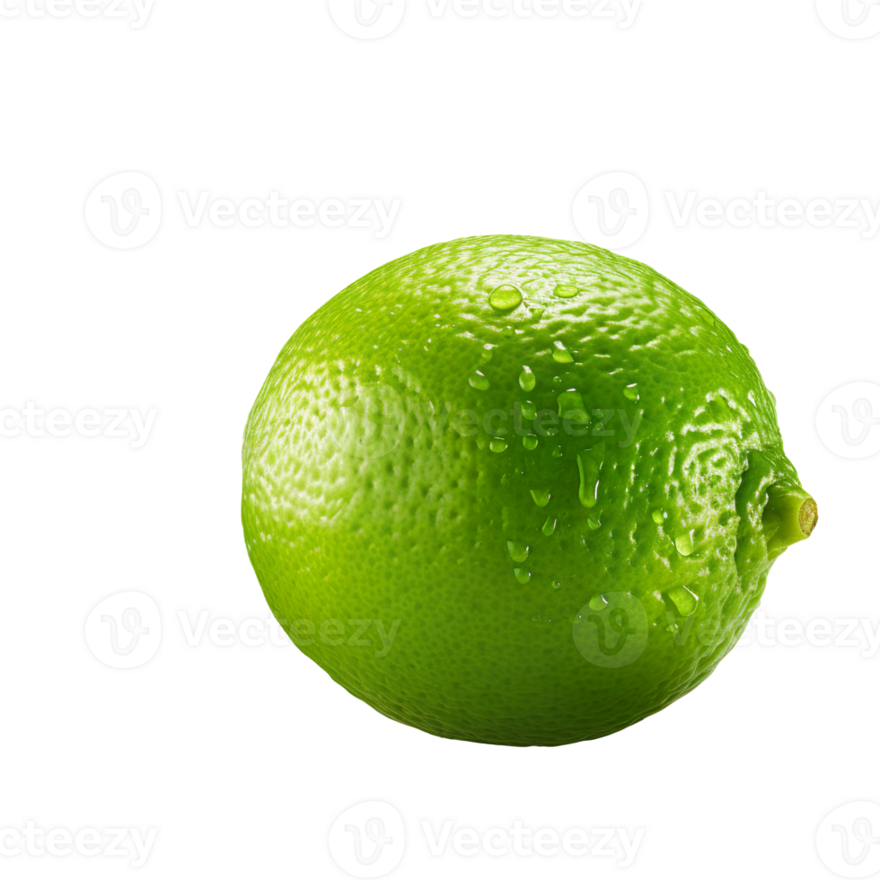 A Green Lemon isolated on transparent background png