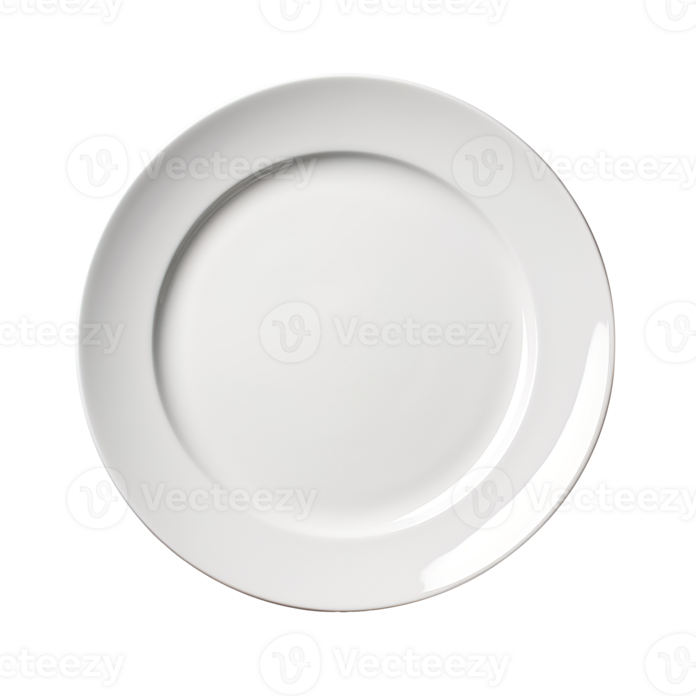 A white plate isolated on transparent background png
