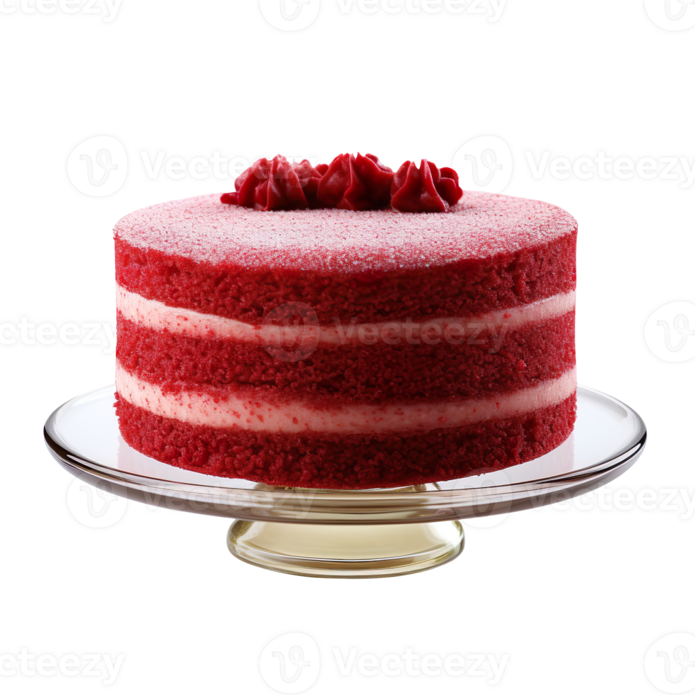 A red velvet cake isolated on transparent background png