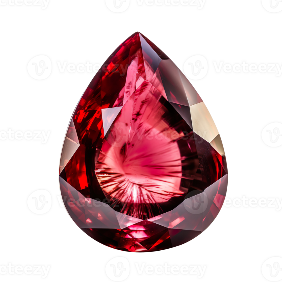 A red ruby gemstone isolated on transparent background png