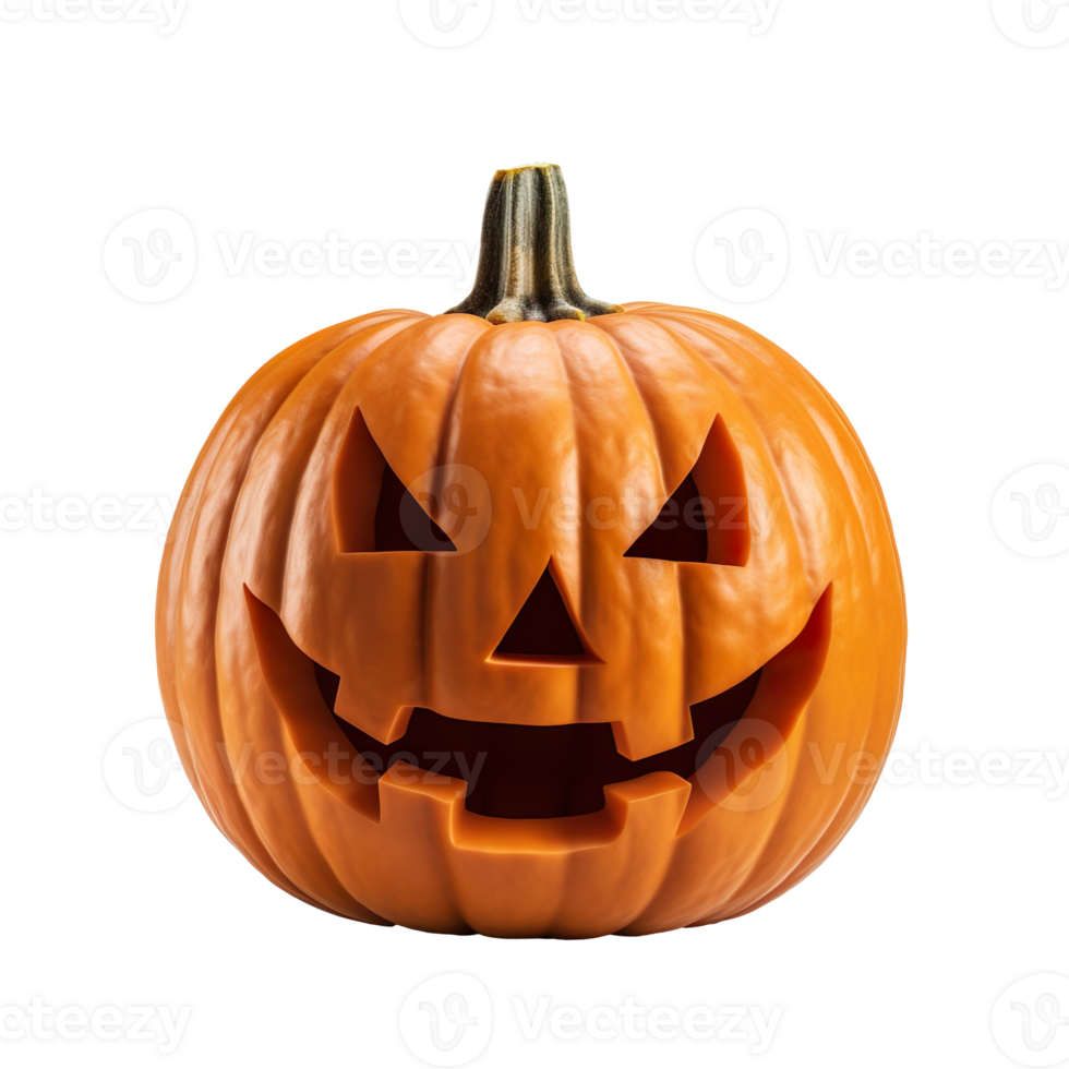 A Spooky halloween pumpkin isolated on transparent background png