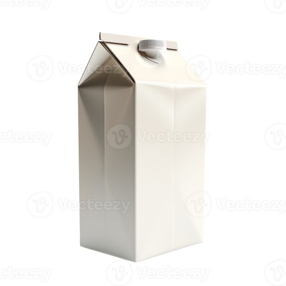 Blank milk carton package isolated on transparent background png