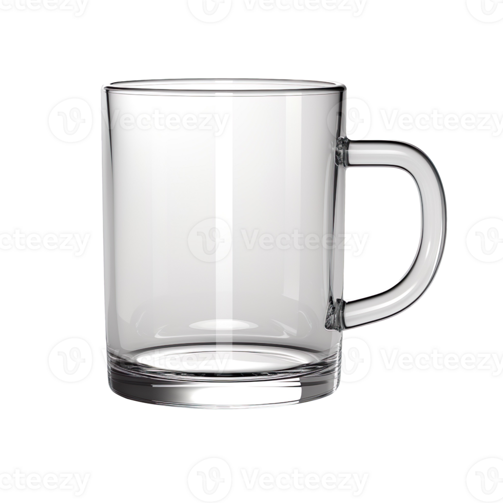Blank empty glass mug isolated on transparent background png