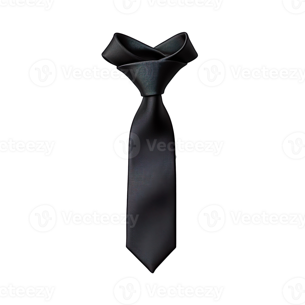 Black tie isolated on transparent background png