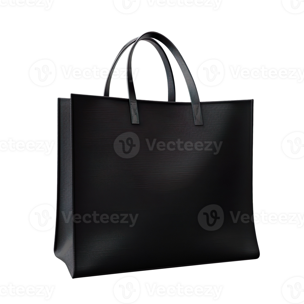 Black canvas bag isolated on transparent background png