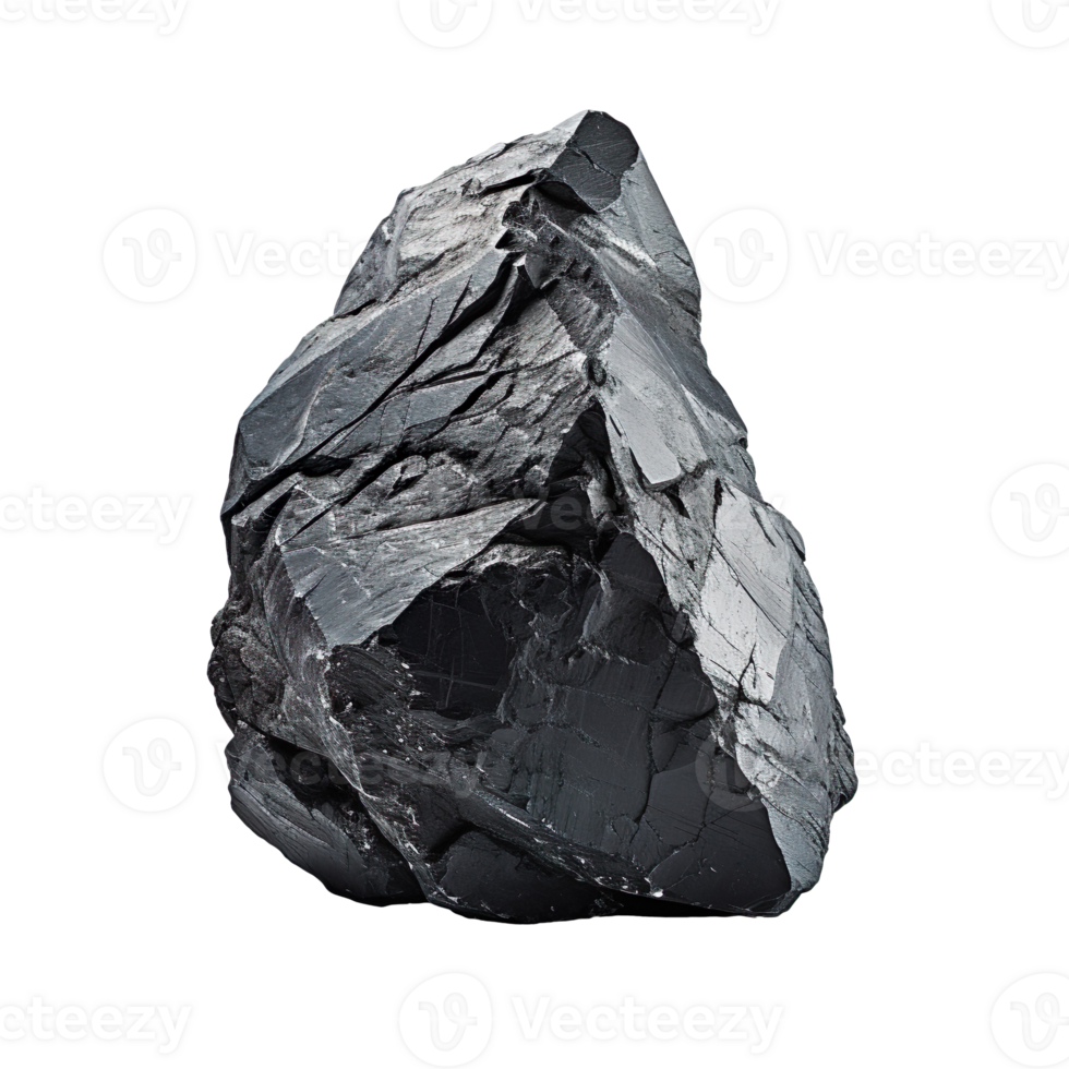black stone isolated on transparent background png