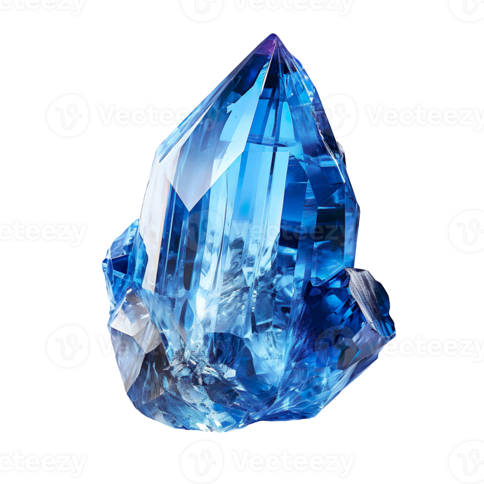 Blue crystal gem isolated on transparent background png
