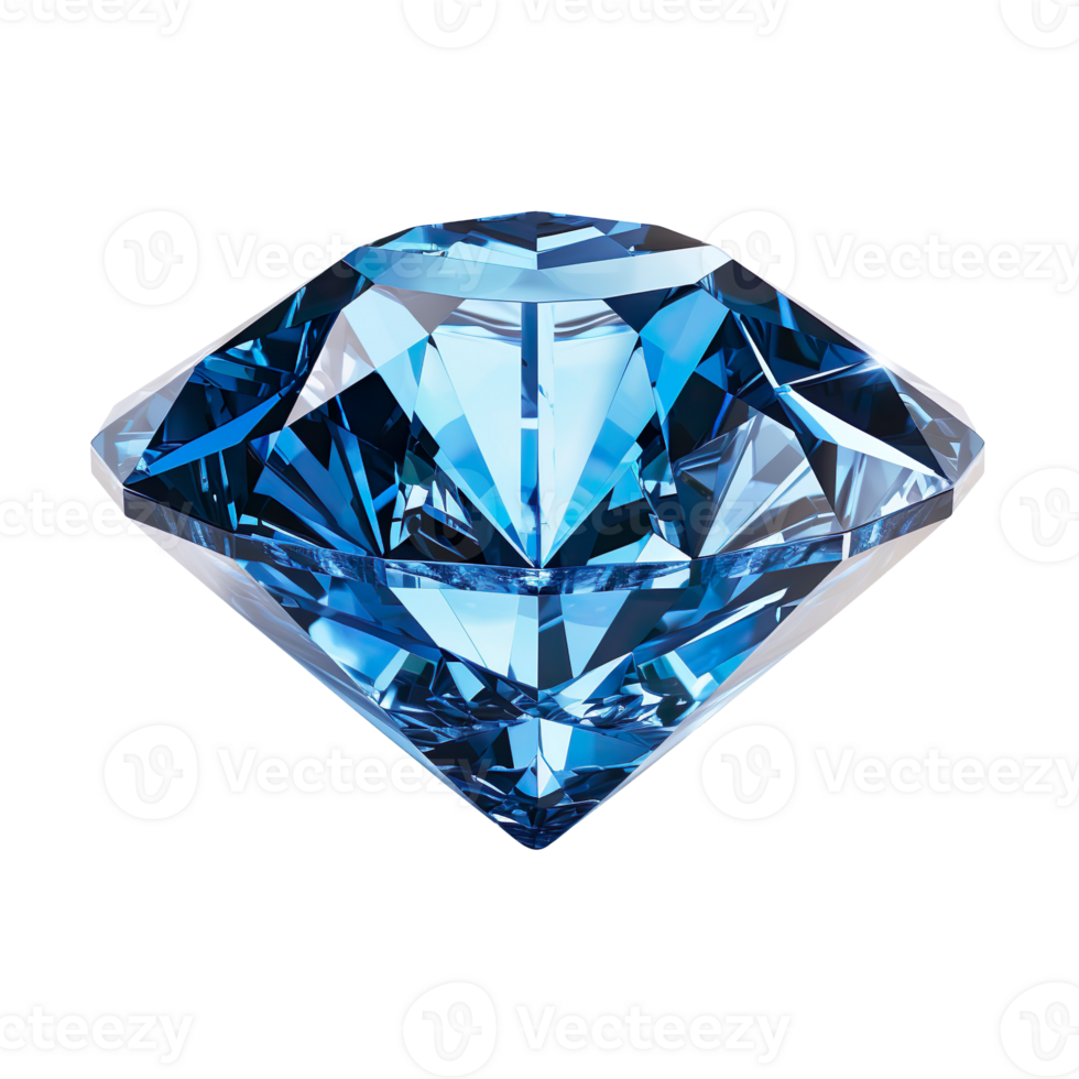 Blue diamond isolated on transparent background png