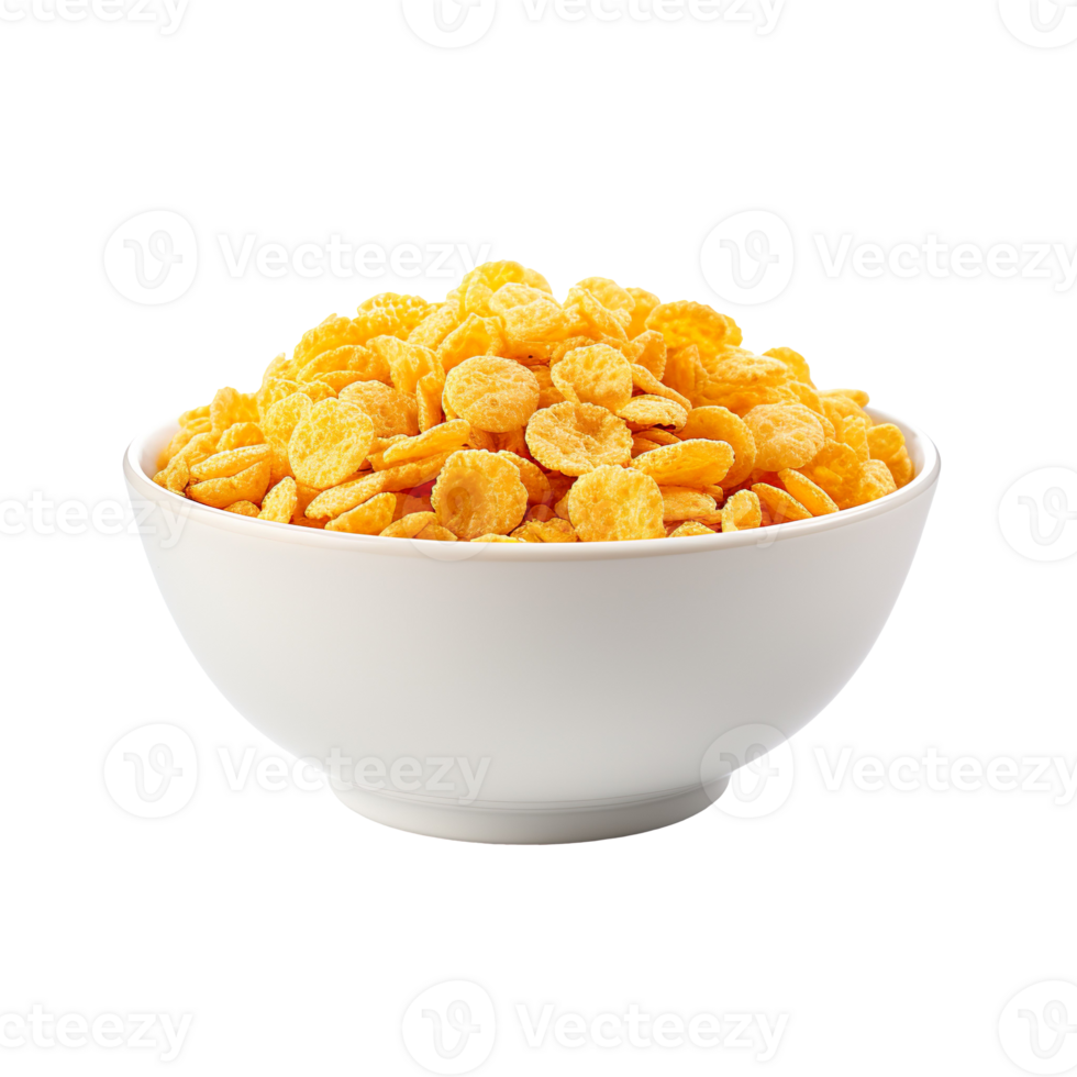 Bowl with cornflakes isolated on transparent background png