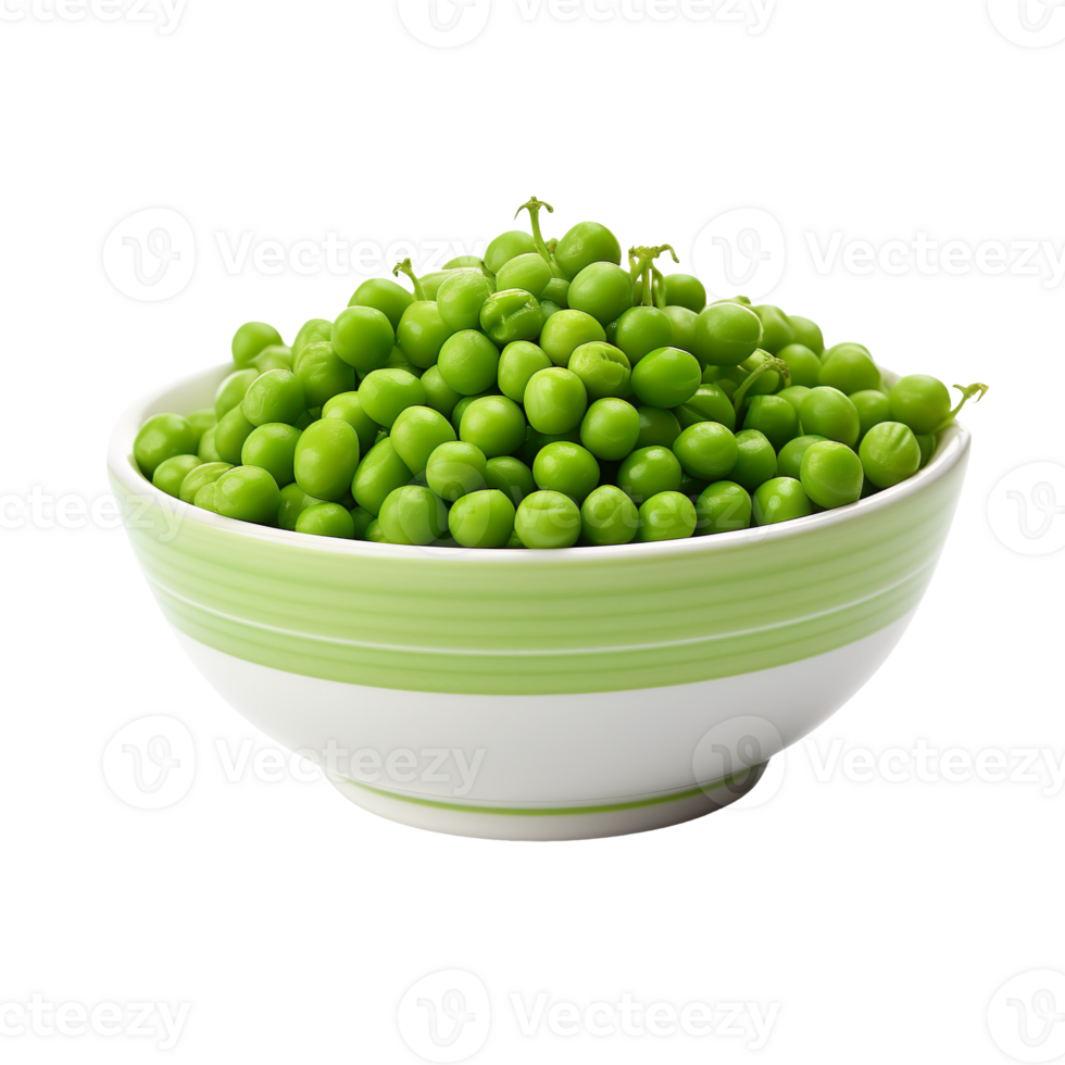 Bowl with green peas isolated on transparent background png